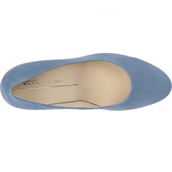 Ecco Shape 75 Block Heel Leather Retro Blue Almond Toe Slip On EU 41 US … - Picture 6 of 10